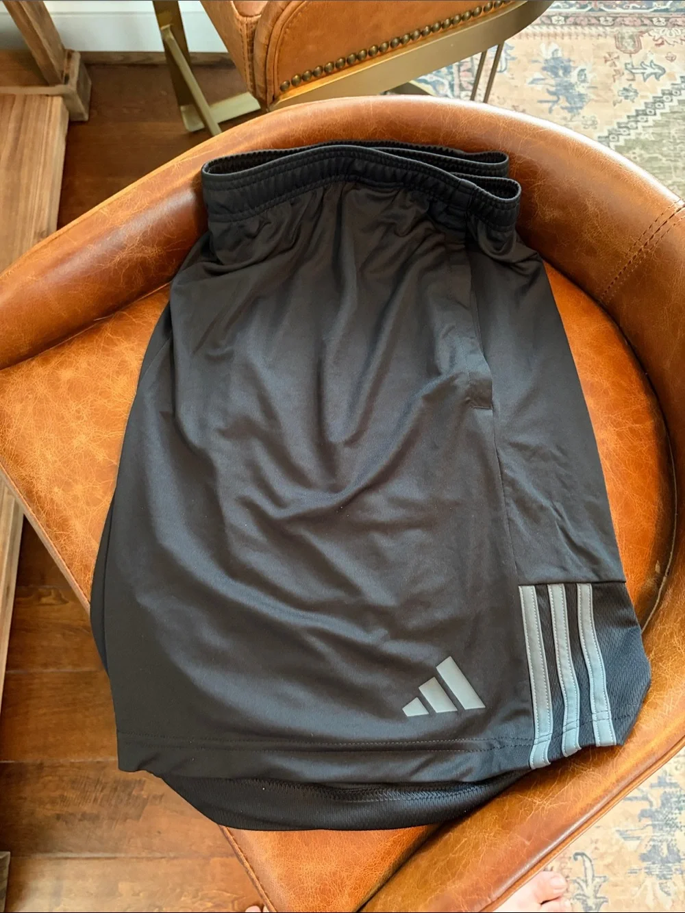 adidas Black Men's Athletic Shorts with Reflective Stripes